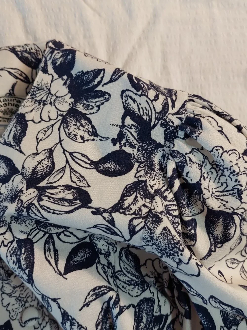 Vintage Laura Ashley Sz 10 Floral Cotton cropped blazer structured shoulder - Picture 5 of 11